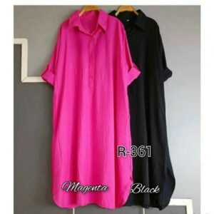 Magenta Oversized Cotton Shirt