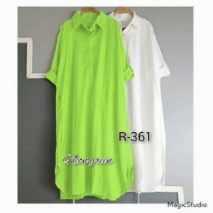 Neon Green Oversized Cotton Shirt