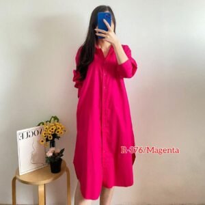 Magenta Long Oversized Shirt