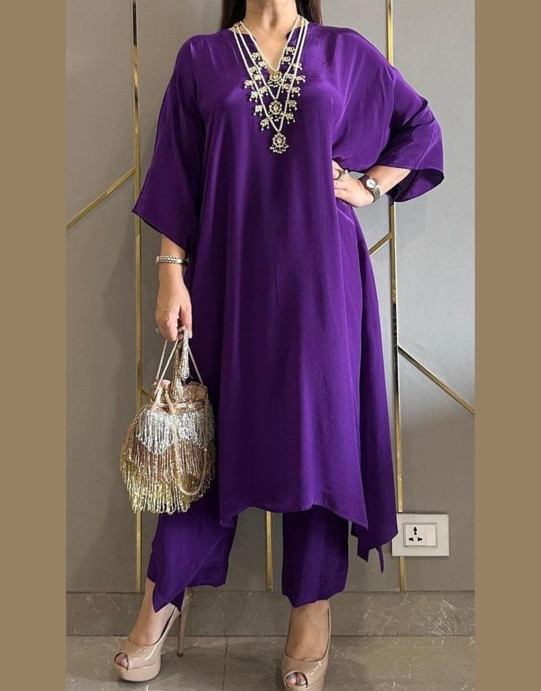 Long Flary Kurta Plazo Set