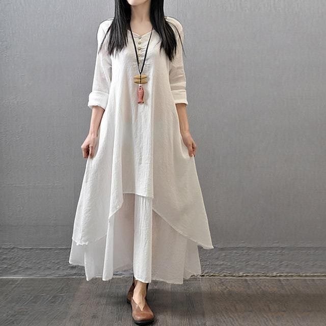 White Updown Kurta With Skirt