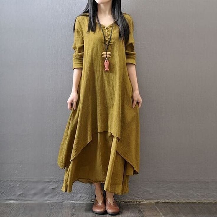 Mustard Updown Kurta With Skirt