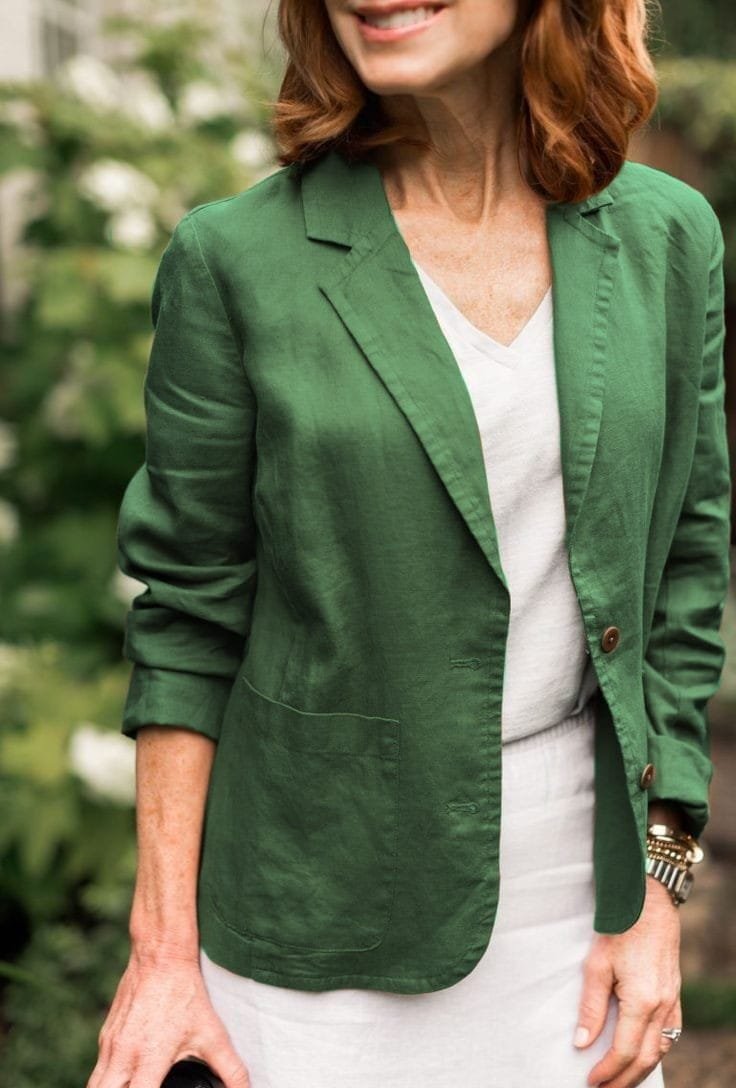 Premium Green Cotton Blazer