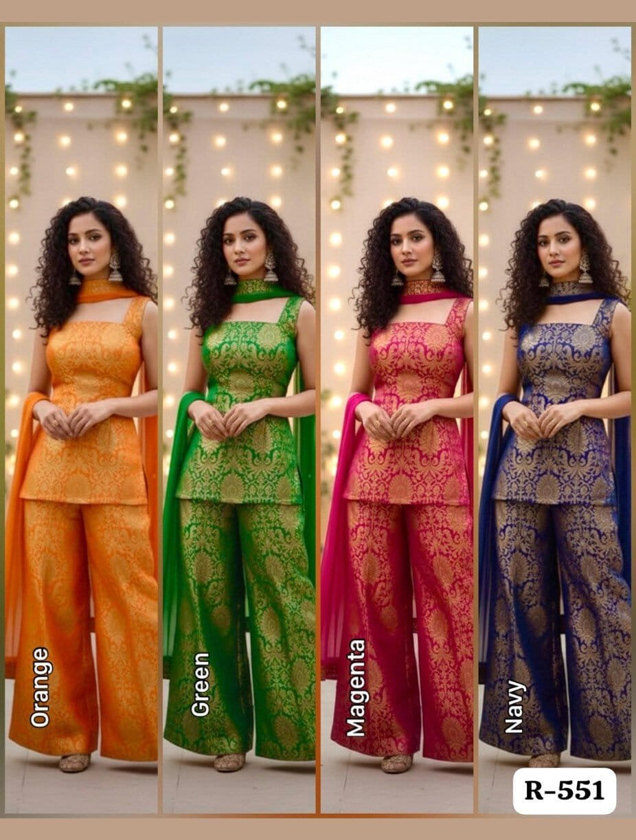 Party Wear Brocade Suit Set