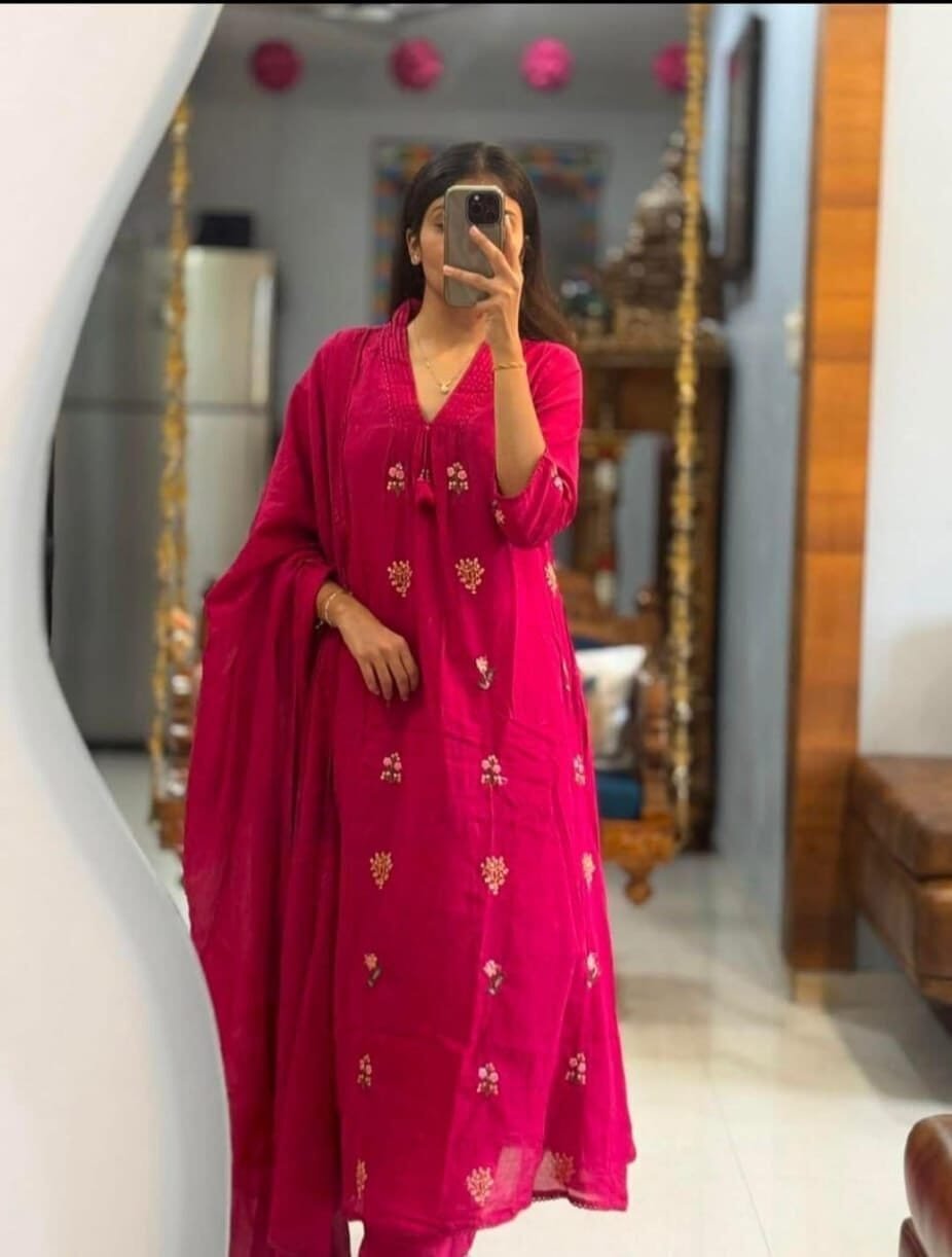 Embroidery Cotton Suit Set