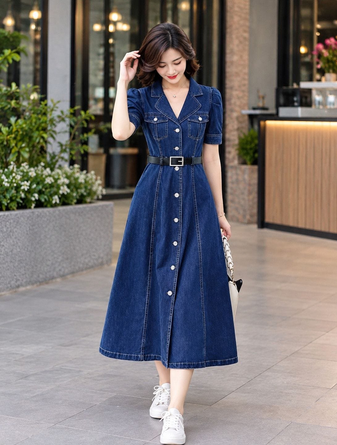 Korean Style Denim Dress