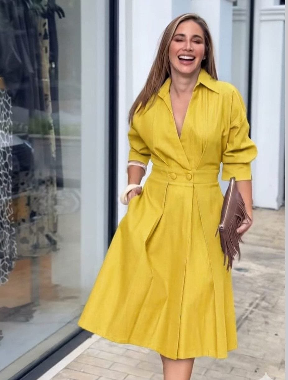 Pleated Midi Dress