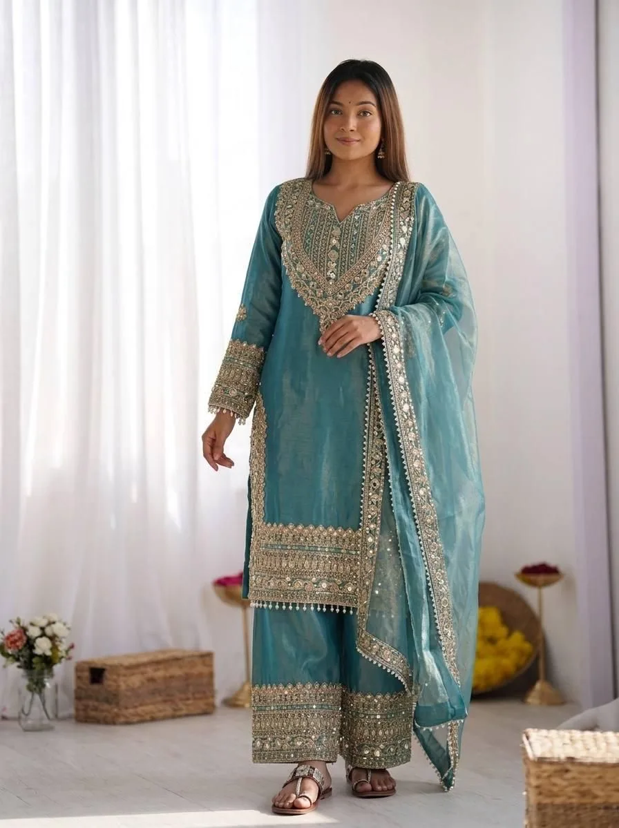 Party Wear 3PC Sharara Set